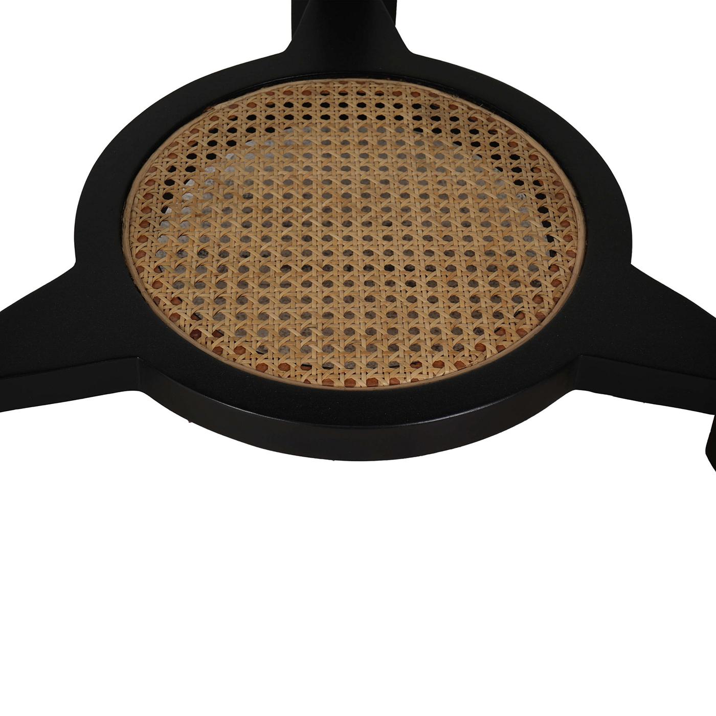 Indonésien Table d'appoint rustique noire trèfle en vente