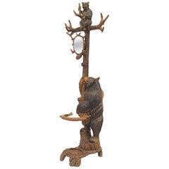 Rustic Black Forest ‘19th Century’ Walnut Hat Rack or Umbrella Stand