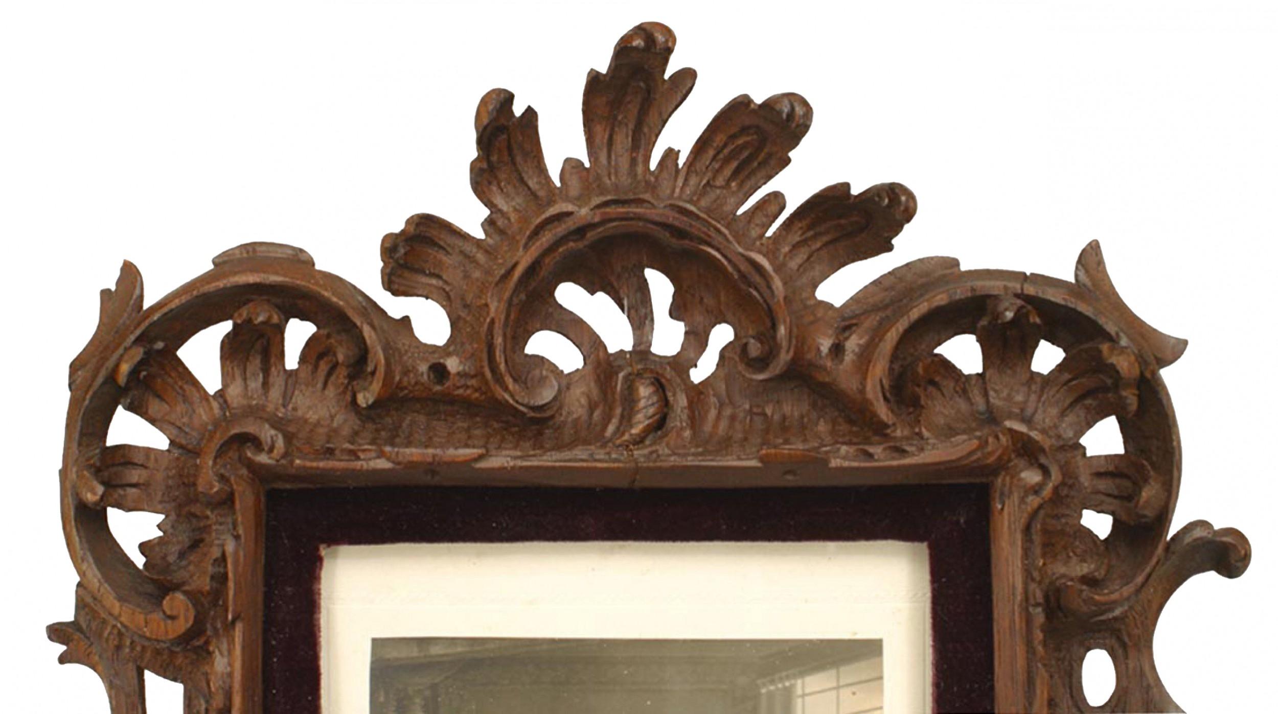 German Rustic Black Forest Carved Oak Picture Frame For Sale