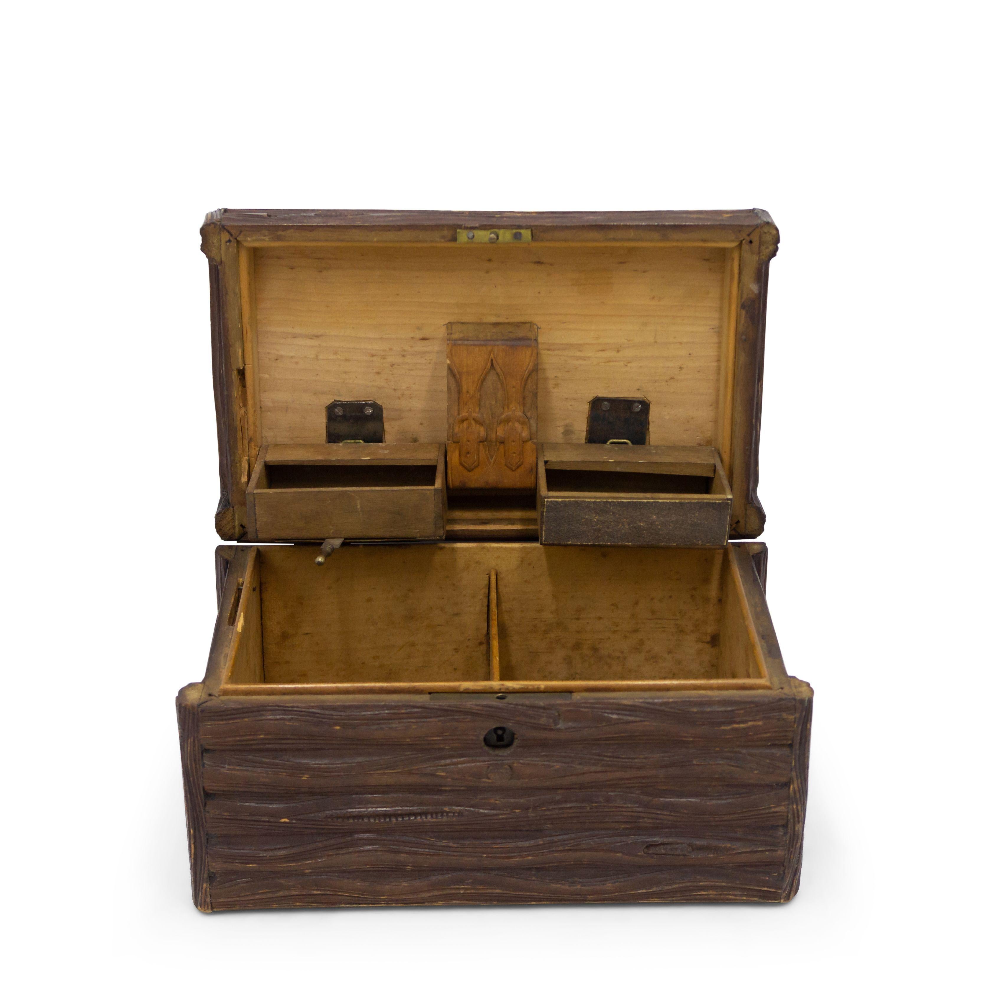 Rustic Black Forest Humidor Box In Good Condition For Sale In New York, NY