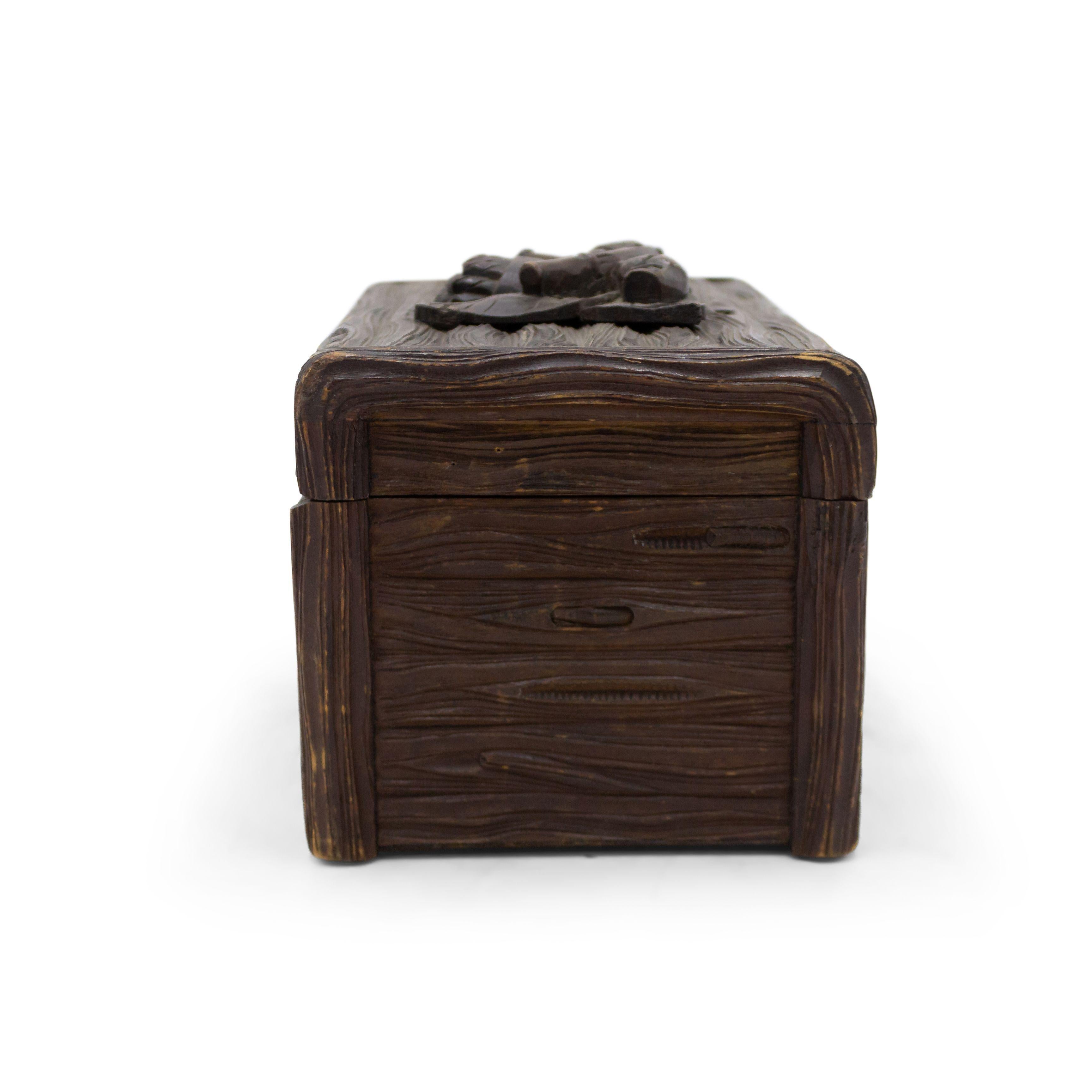 19th Century Rustic Black Forest Humidor Box For Sale