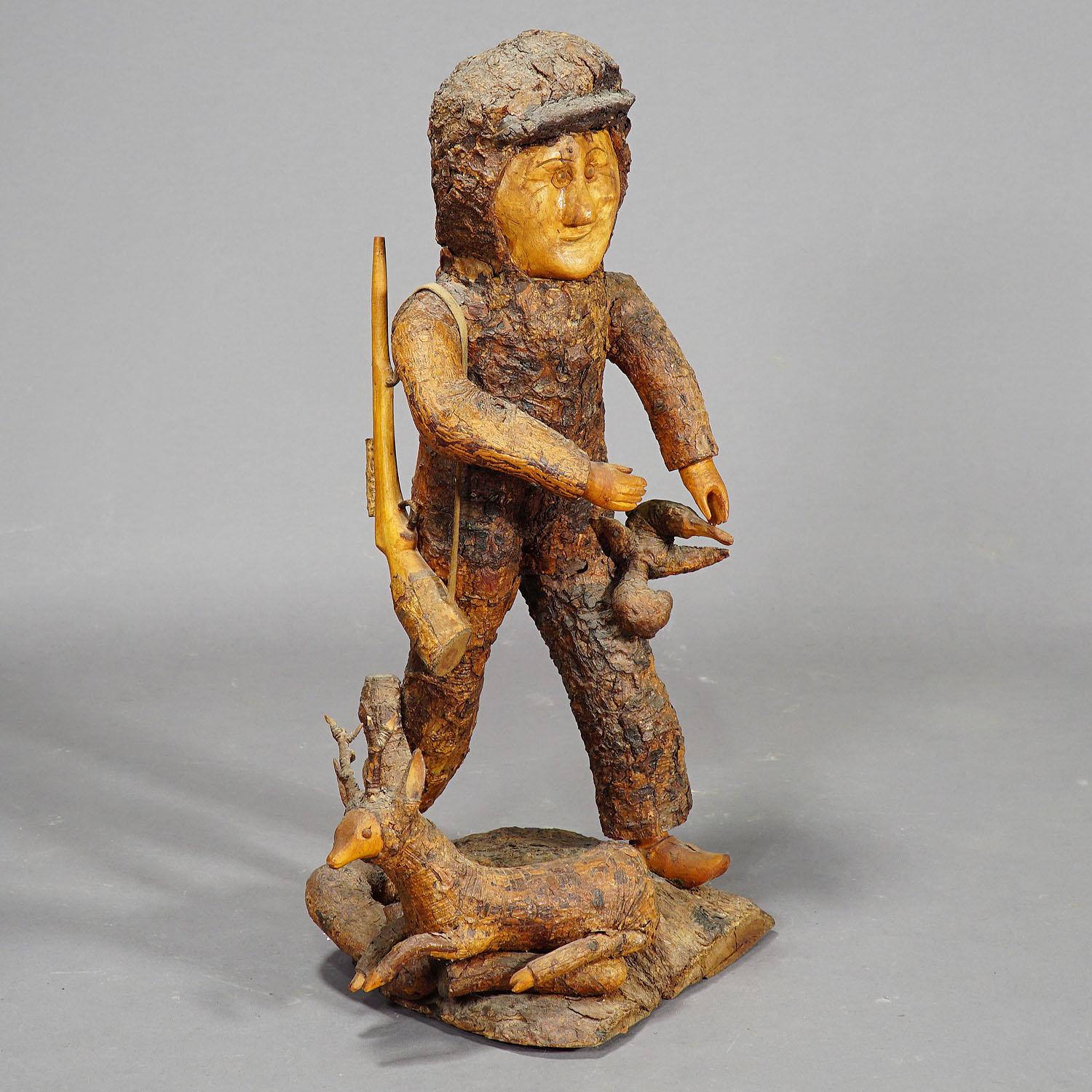 German Rustic Black Forest Root Wood Hunter, circa 1920 For Sale
