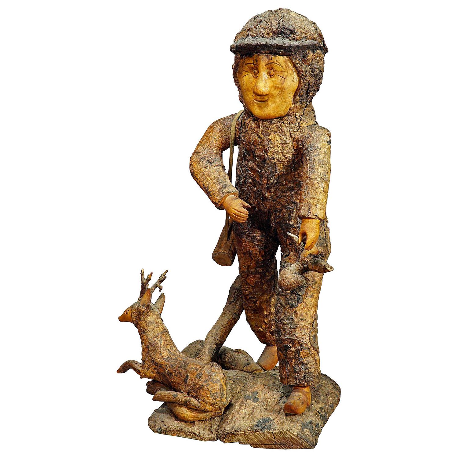 Rustic Black Forest Root Wood Hunter, circa 1920