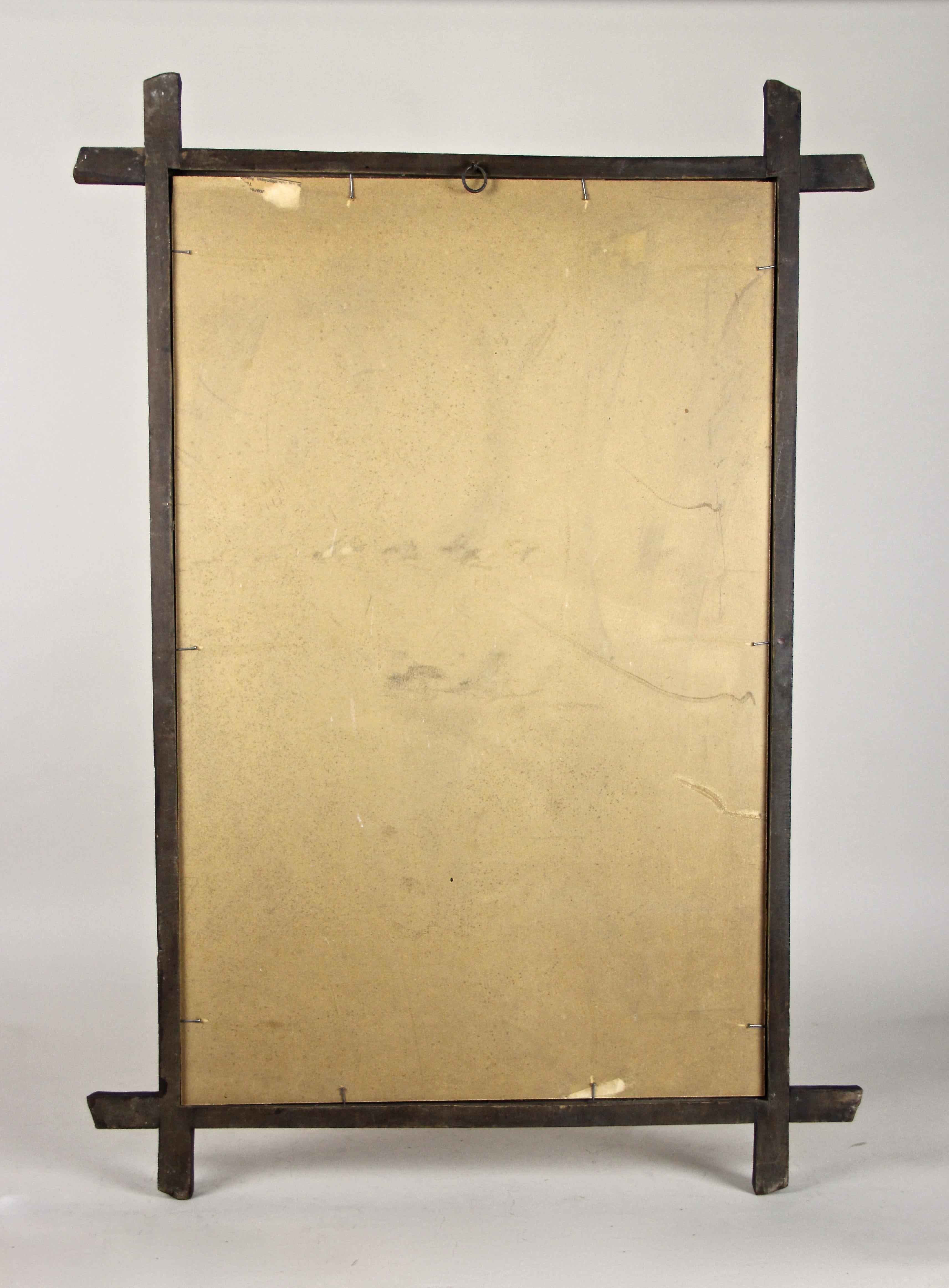 Rustic Black Forest Wall Mirror, Austria, circa 1880 8