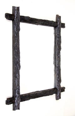 Rustic Black Forest Wall Mirror, Hand Carved, Austria, circa 1880