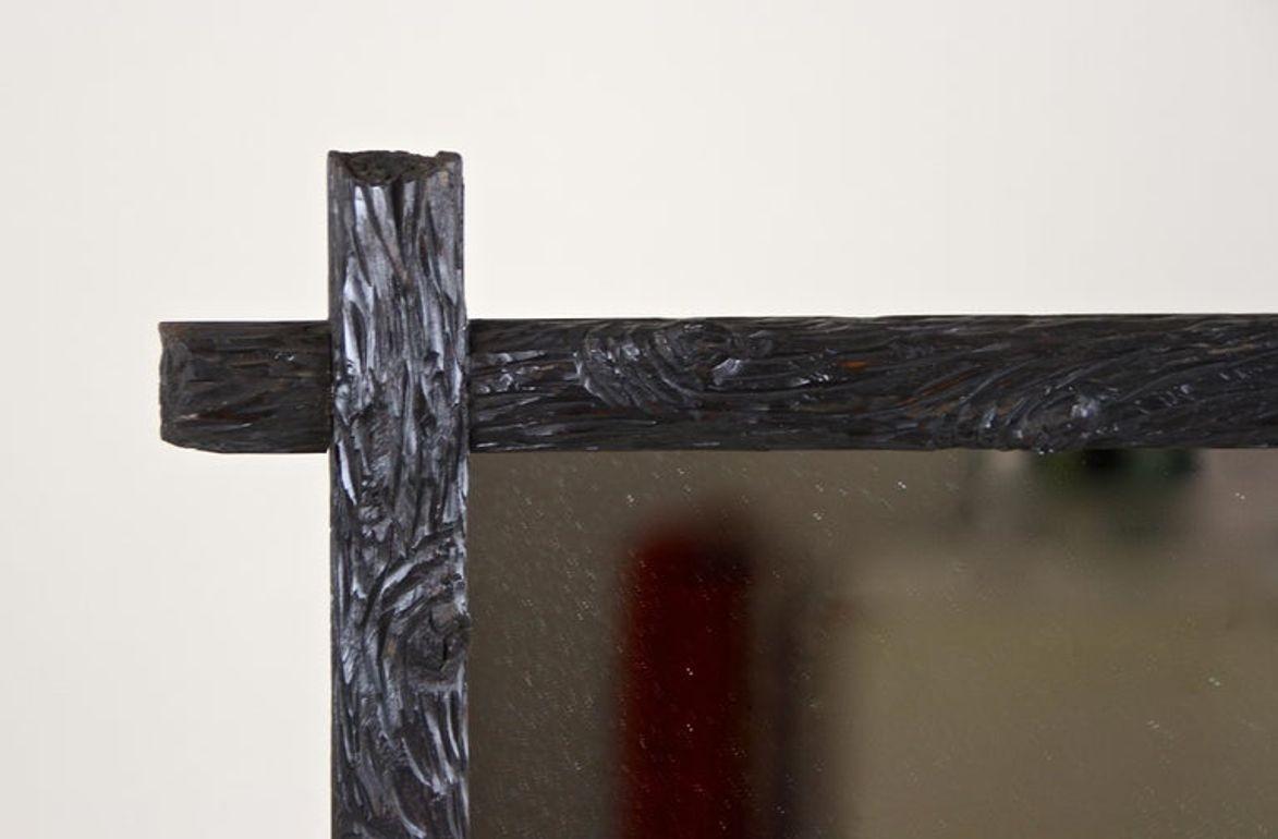 Forêt-Noire Rustic Black Forest Wall Mirror, Hand Carved, Austria, circa 1880 en vente