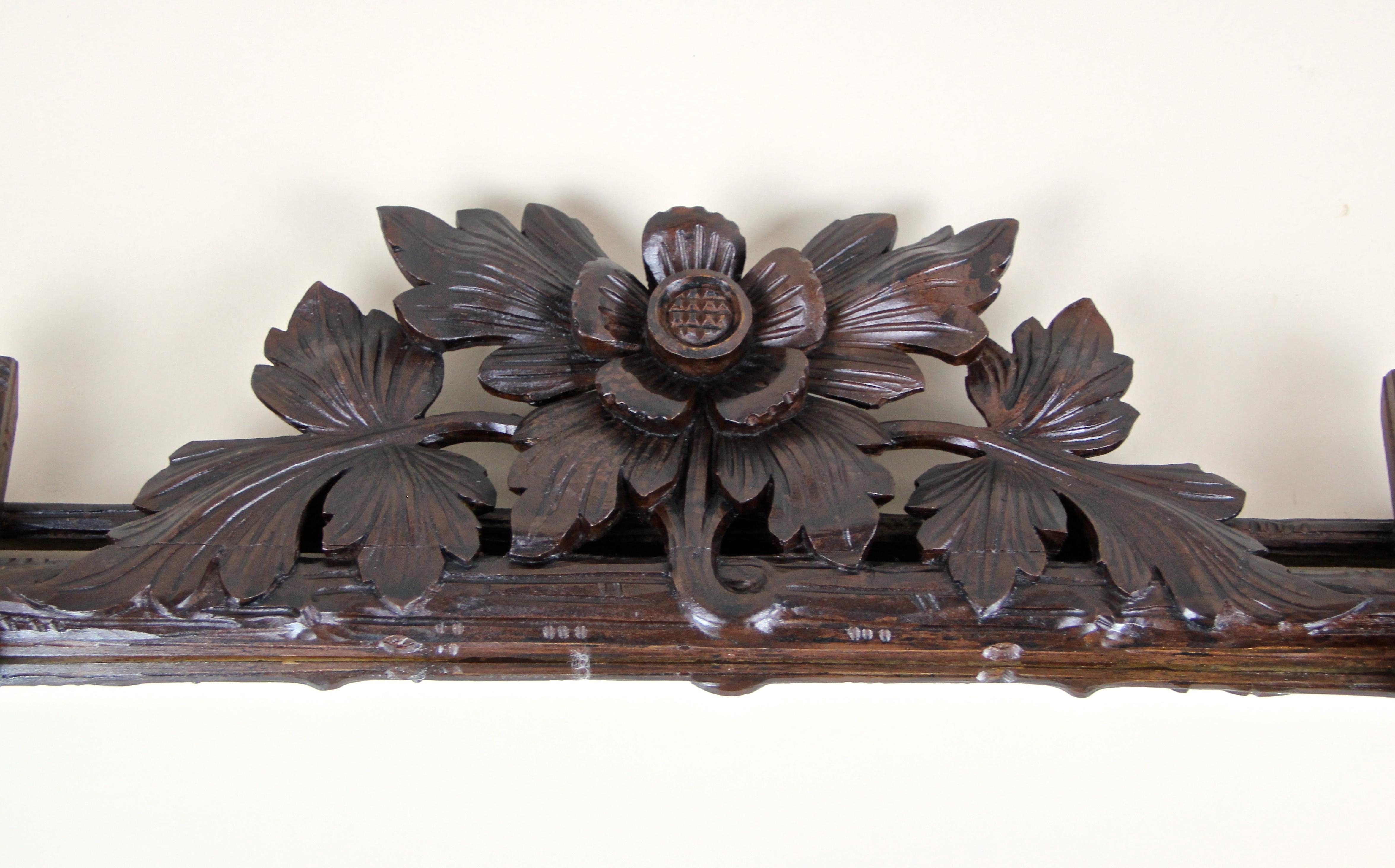 Rustic Black Forest Wall Mirror Hand Carved, Austria, circa 1890 6