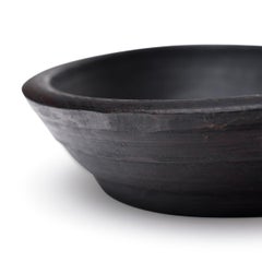 Rustic Black Lacquer Wooden Plate