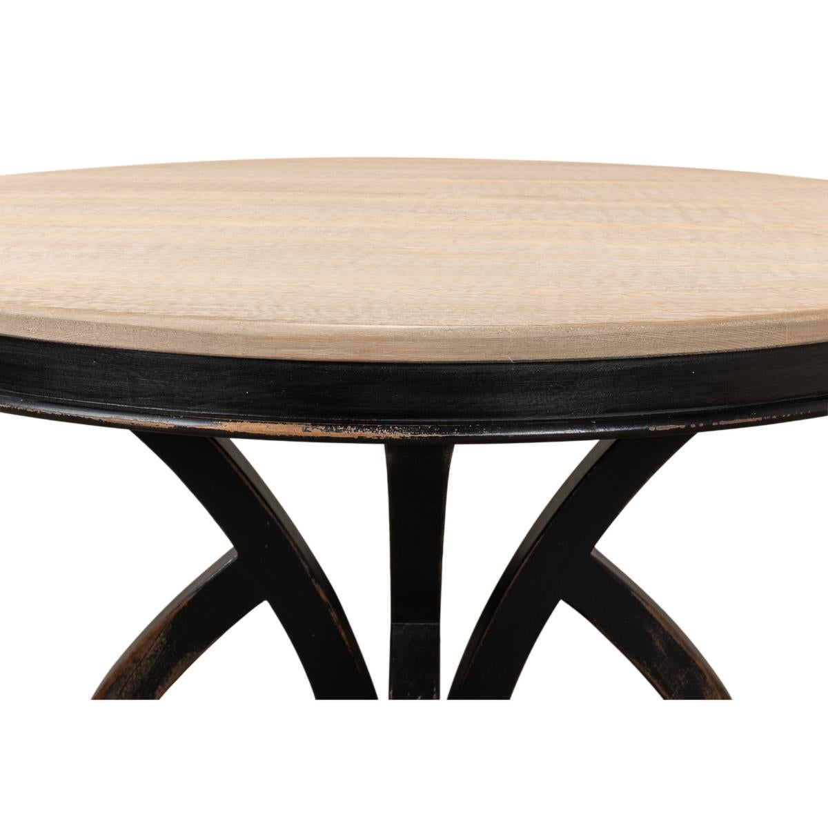 Contemporary Rustic Black Pine Top Dining Table For Sale