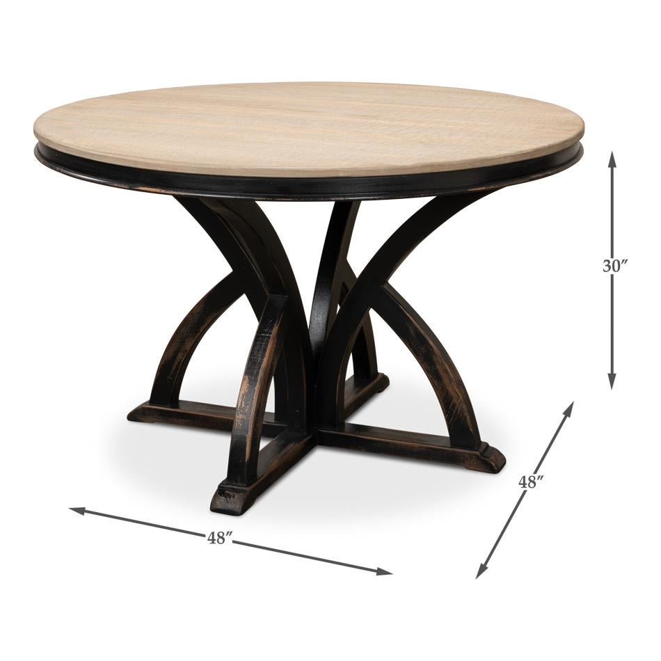 Rustic Black Pine Top Dining Table For Sale 2