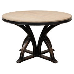 Rustic Black Pine Top Dining Table