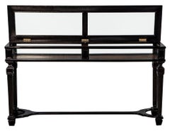 Rustic Black Watchmakers Glass Display Console