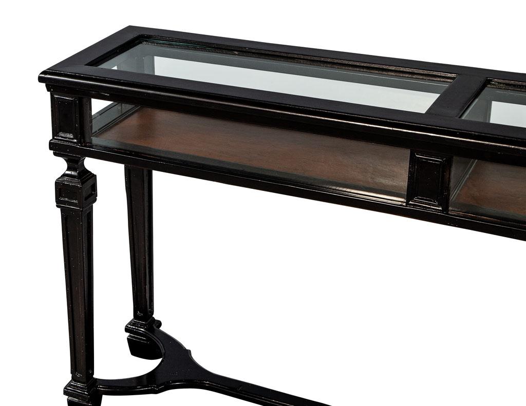 glass display console table