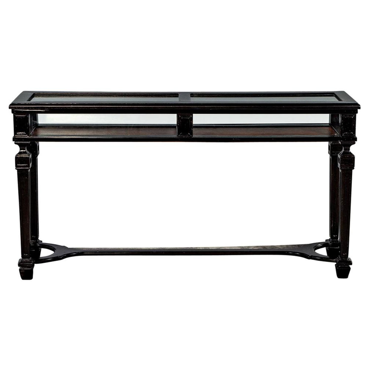 Rustic Black Watchmakers Glass Display Console For Sale At 1stdibs