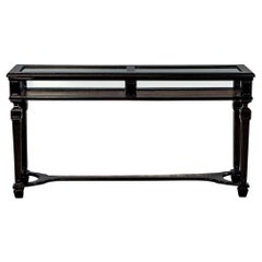 Used Rustic Black Watchmakers Glass Display Console