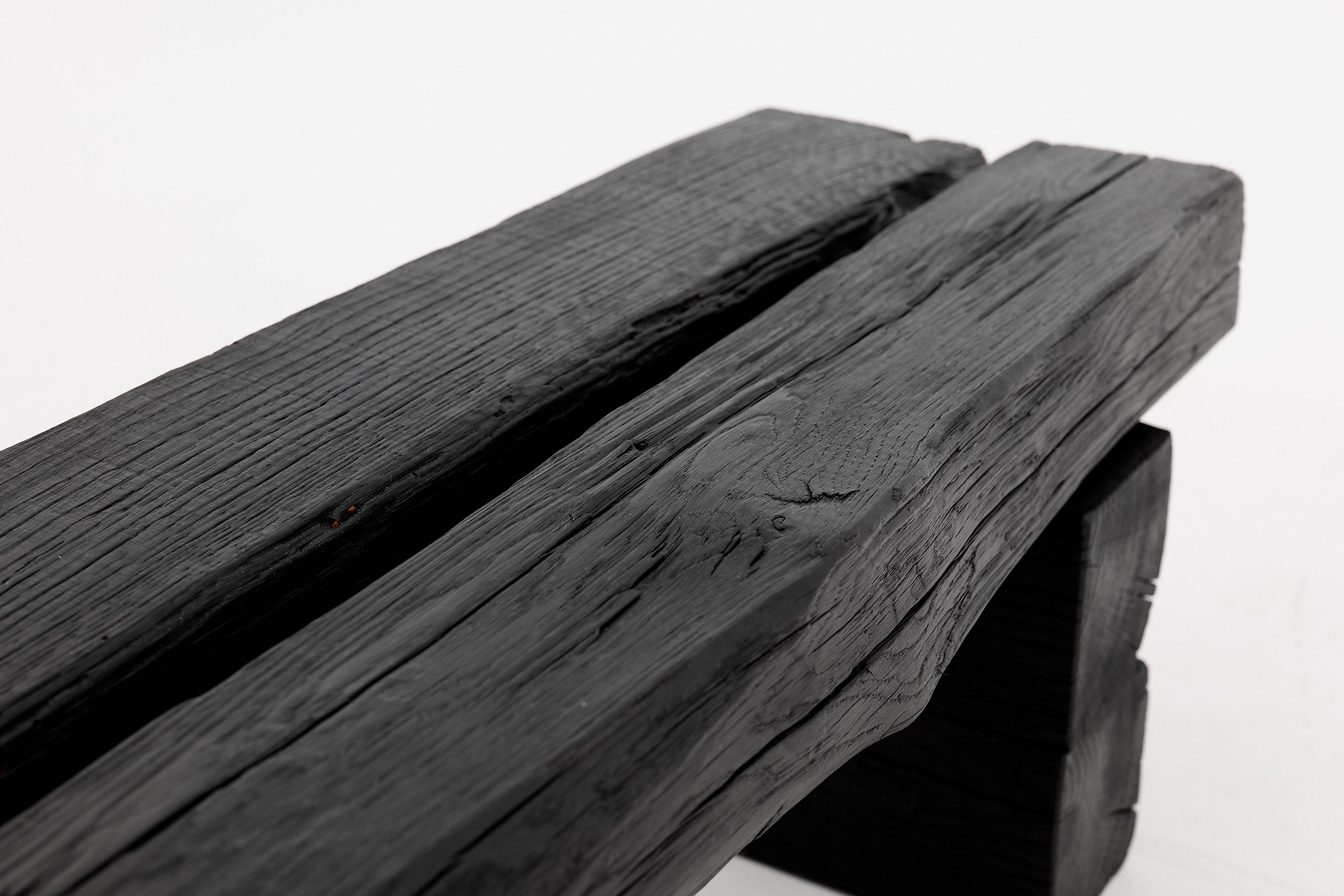 Panchina da giardino rustica in Wood annerito con forma organica grezza per interni ed esterni in vendita 9