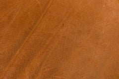 Rustic Blond Root Wood and Embossed Leather Throne Armchair