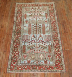 Rustic Blue Antique Malayer Weeping Willow Tree 20th Century Rug