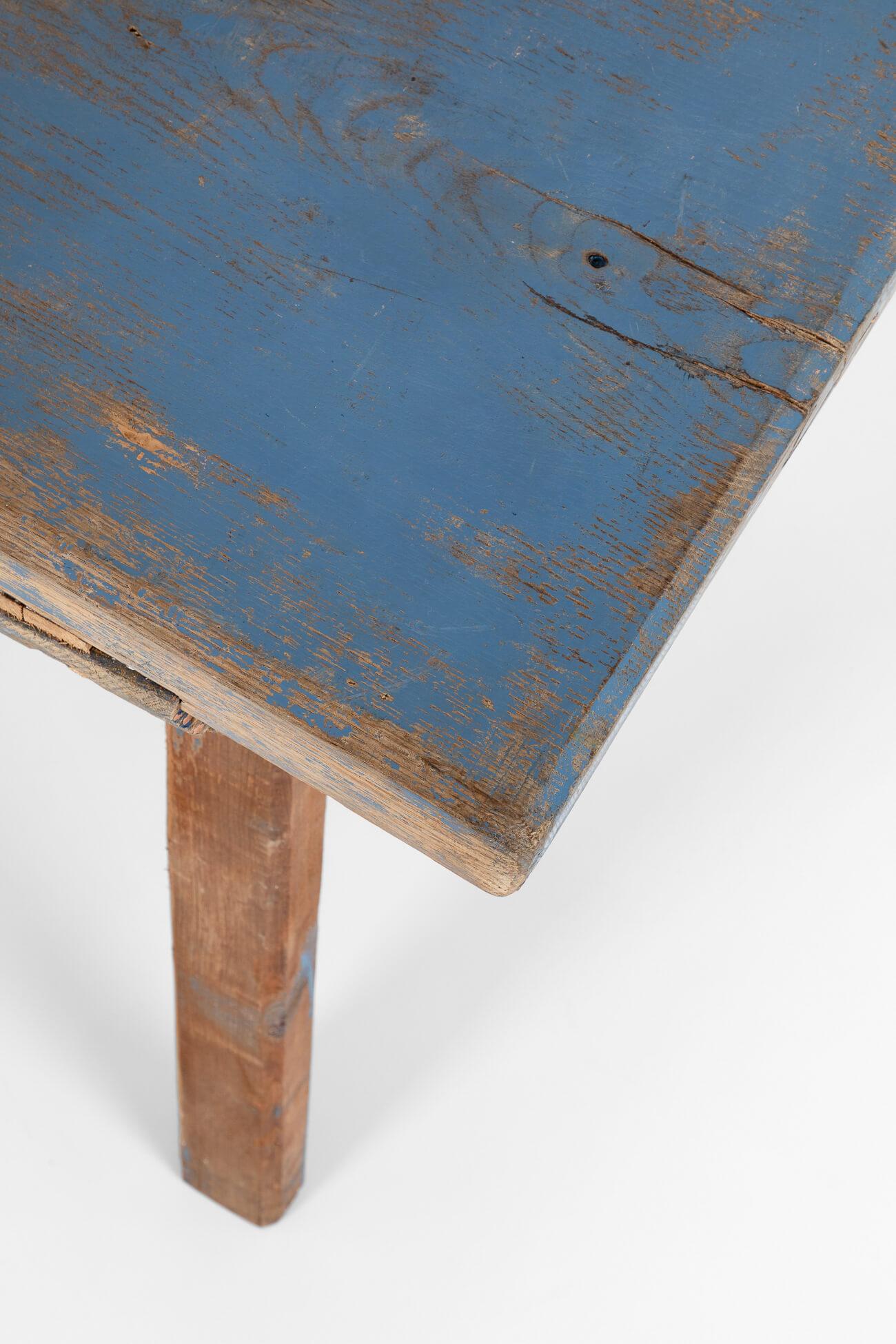 20th Century Rustic Blue Console Table For Sale
