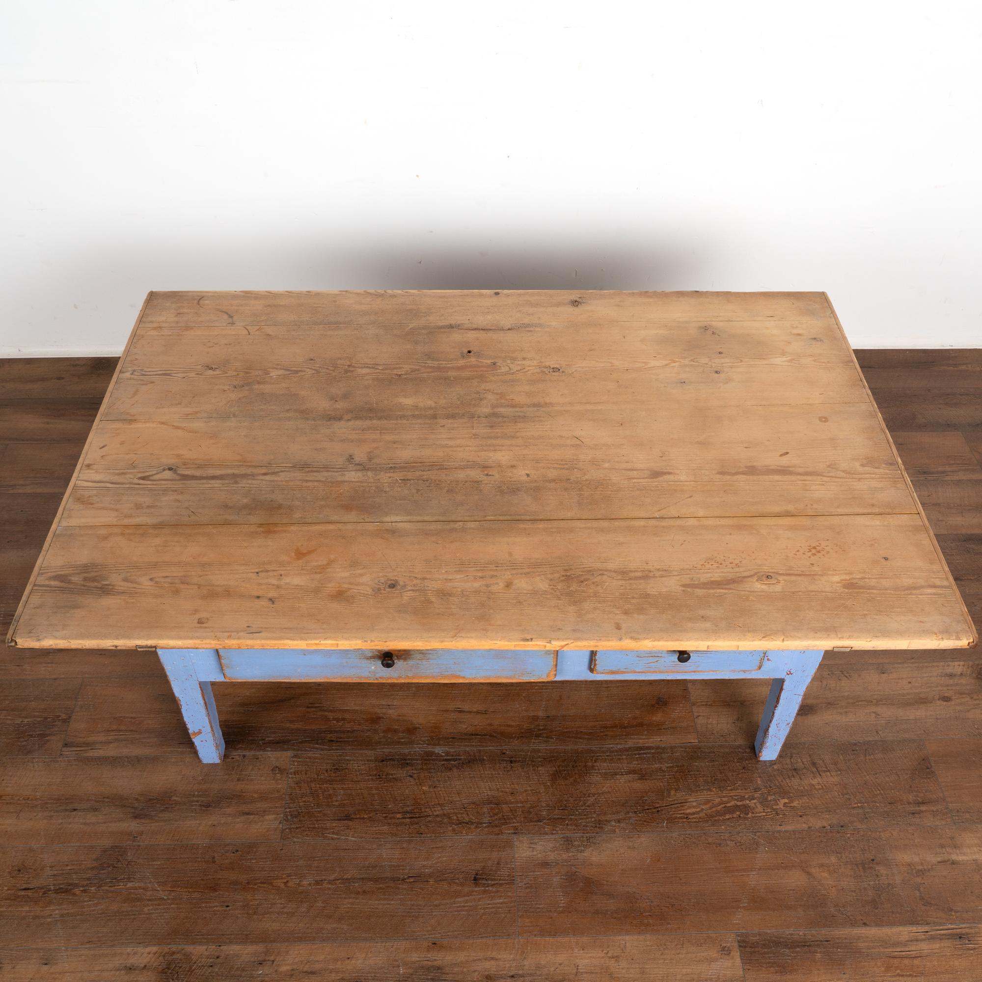 rustic blue coffee table