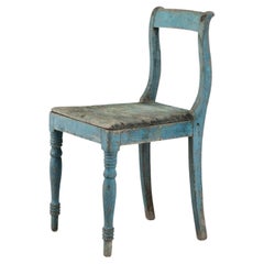 Rustic Blue-Painted Swedish Side Chair