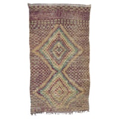 Rustic Boho Chic Style Retro Moroccan Rug by Berber Tribes of Morocco