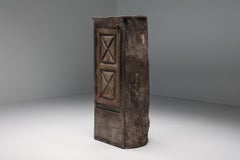 Rustic Art Populaire Monoxylite Cupboard, Ardèche, France, 19th Century