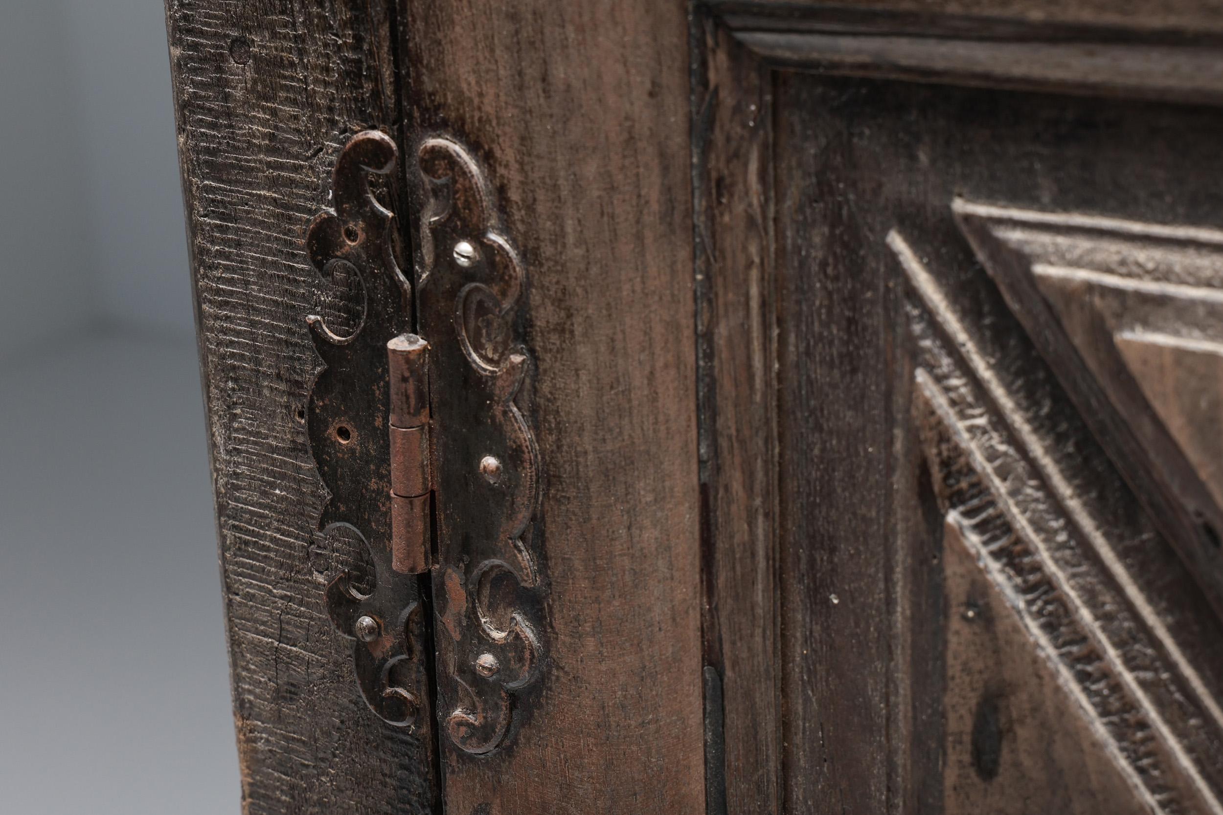 Rustic Art Populaire Monoxylite Cupboard, Ardèche, France, 19th Century For Sale 4