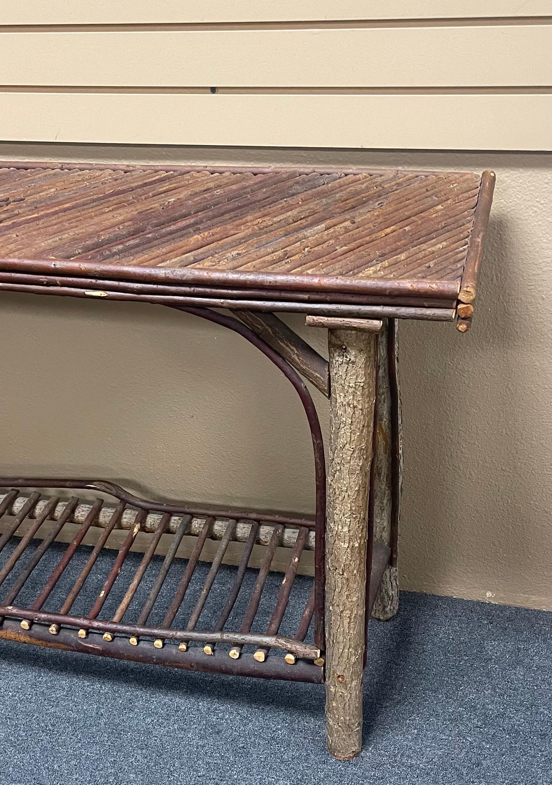 Rustic Branch and Twig Console Table In Good Condition For Sale In San Diego, CA