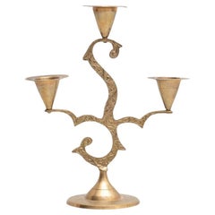 Portacandele rustico in ottone, 1950 circa