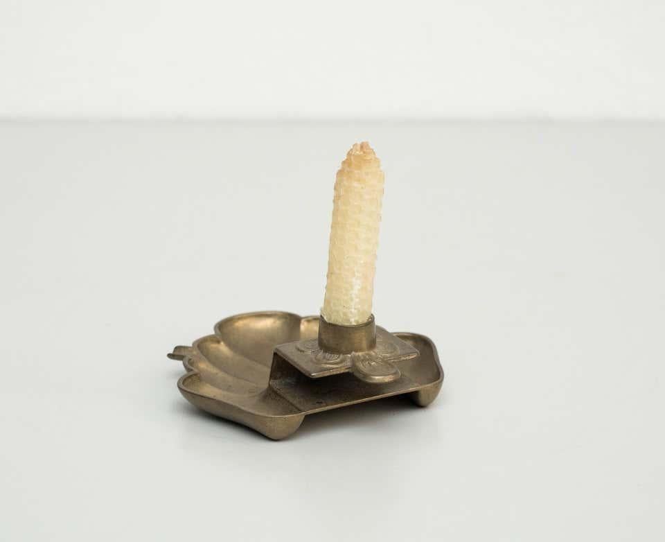 Other Rustic Brass Candle Holder – Circa 1970, Made in Spain, By Unknown Manufacturer For Sale