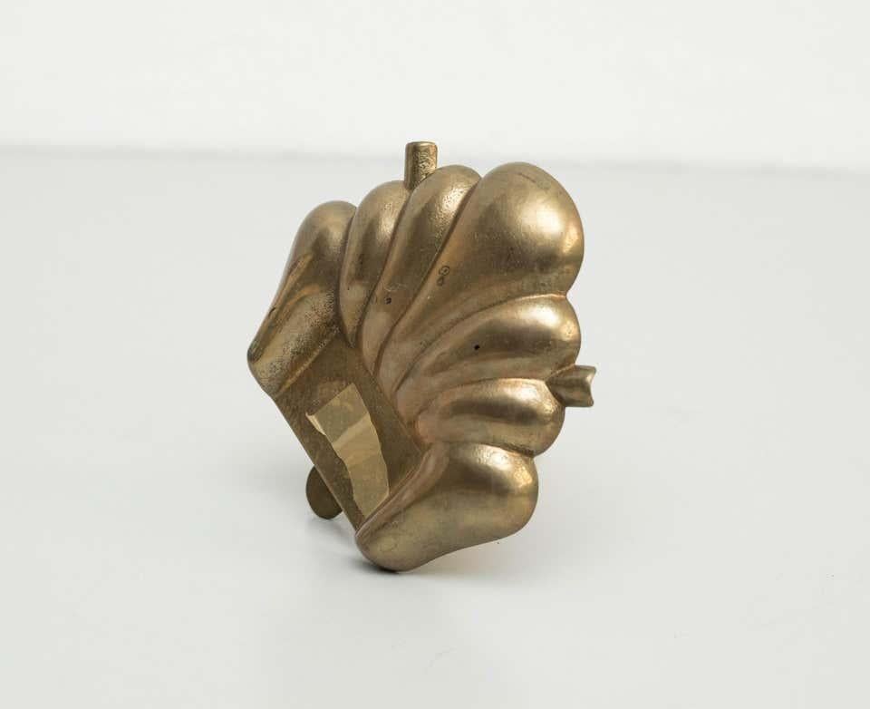 Late 20th Century Rustic Brass Candle Holder – Circa 1970, Made in Spain, By Unknown Manufacturer For Sale
