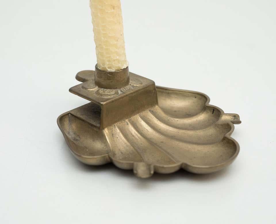 Rustic Brass Candle Holder – Circa 1970, Made in Spain, By Unknown Manufacturer For Sale 2