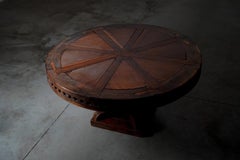 RUSTIC BRAZILIAN ROUND DINING TABLE - BRAZIL 1970s