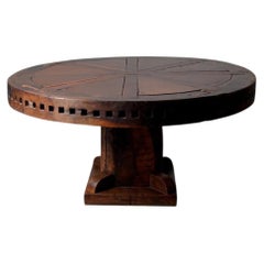 RUSTIC BRAZILIAN ROUND DINING TABLE - BRAZIL 1970s