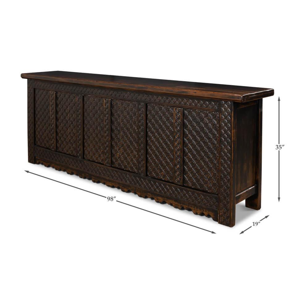 Rustic Brown Moroccan Sideboard For Sale 3