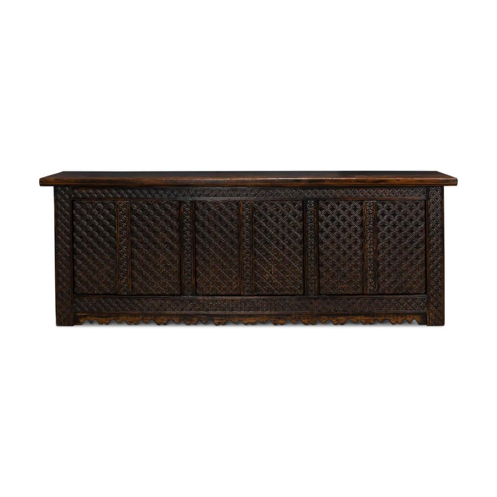 Rustic Brown Moroccan Sideboard For Sale 2