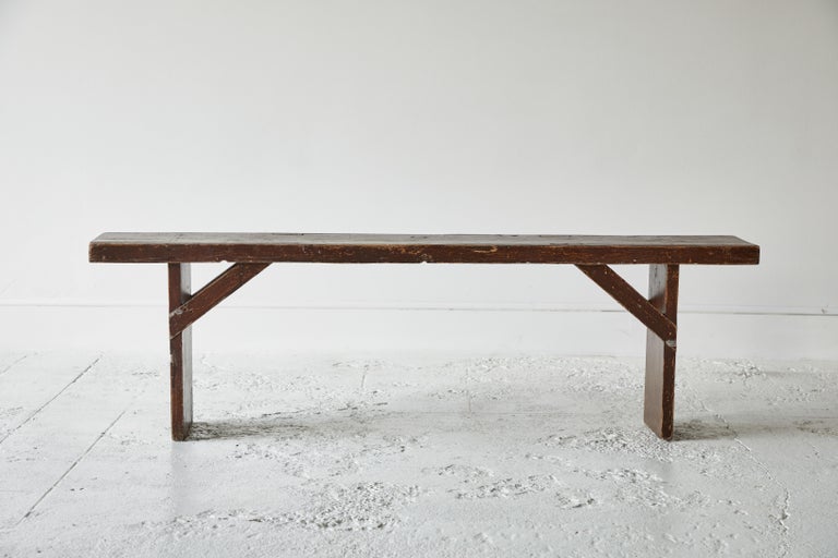 Rustic Brown Painted Bucket Bench at 1stDibs bucket bench for sale