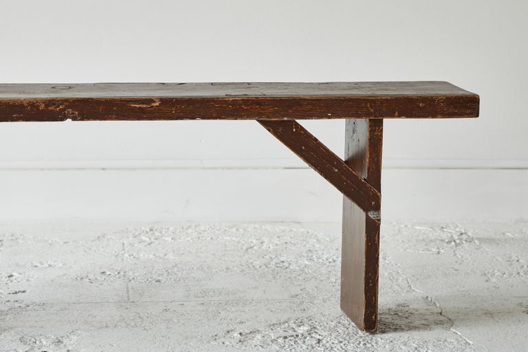 Rustic Brown Painted Bucket Bench at 1stDibs bucket bench for sale