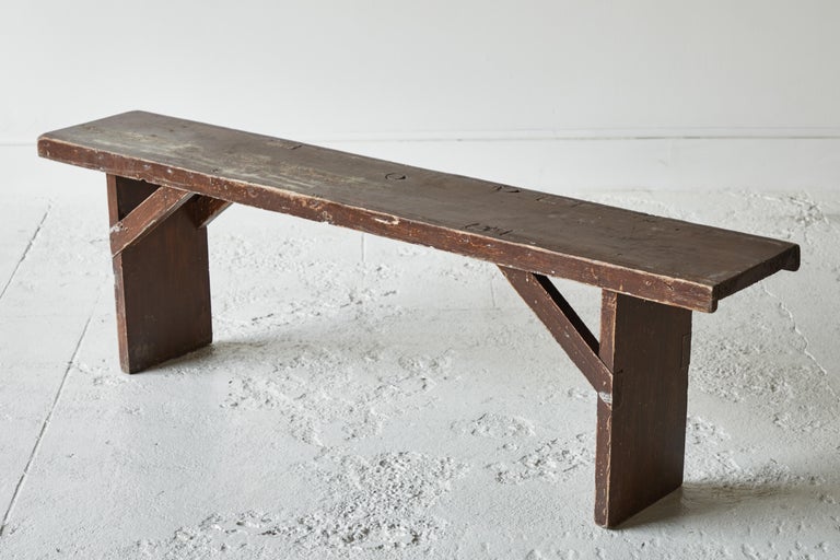 Rustic Brown Painted Bucket Bench at 1stDibs bucket bench for sale