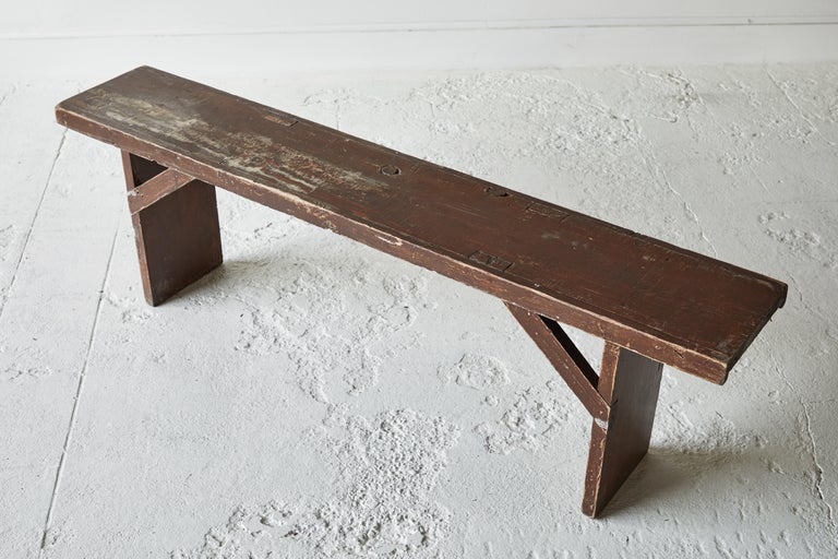 Rustic Brown Painted Bucket Bench at 1stDibs bucket bench for sale