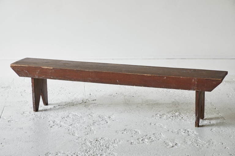 Rustic Brown Painted Bucket Bench at 1stDibs bucket bench for sale