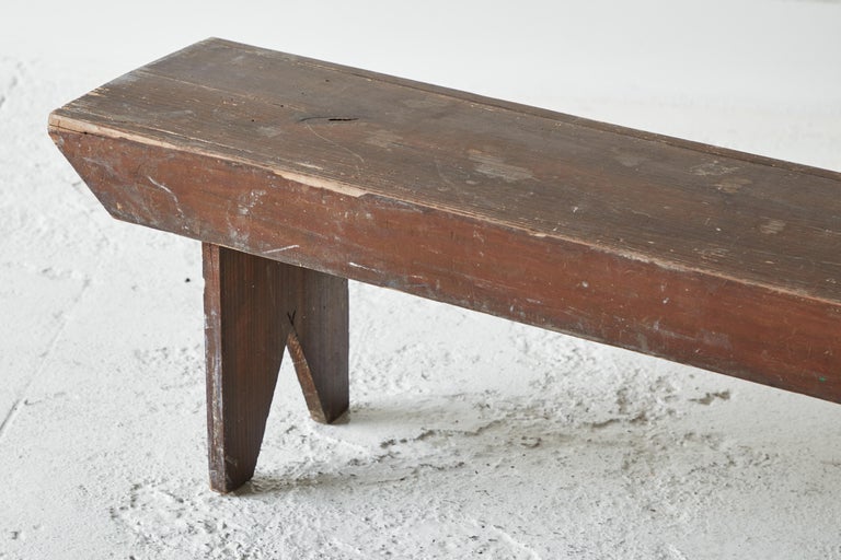 Rustic Brown Painted Bucket Bench at 1stDibs bucket bench for sale