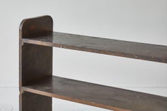 Rustic Brown Painted Bucket Bench Shelf