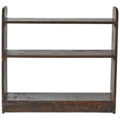 Rustic Brown Painted Bucket Bench Shelf