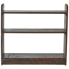 Rustic Brown Painted Bucket Bench Shelf