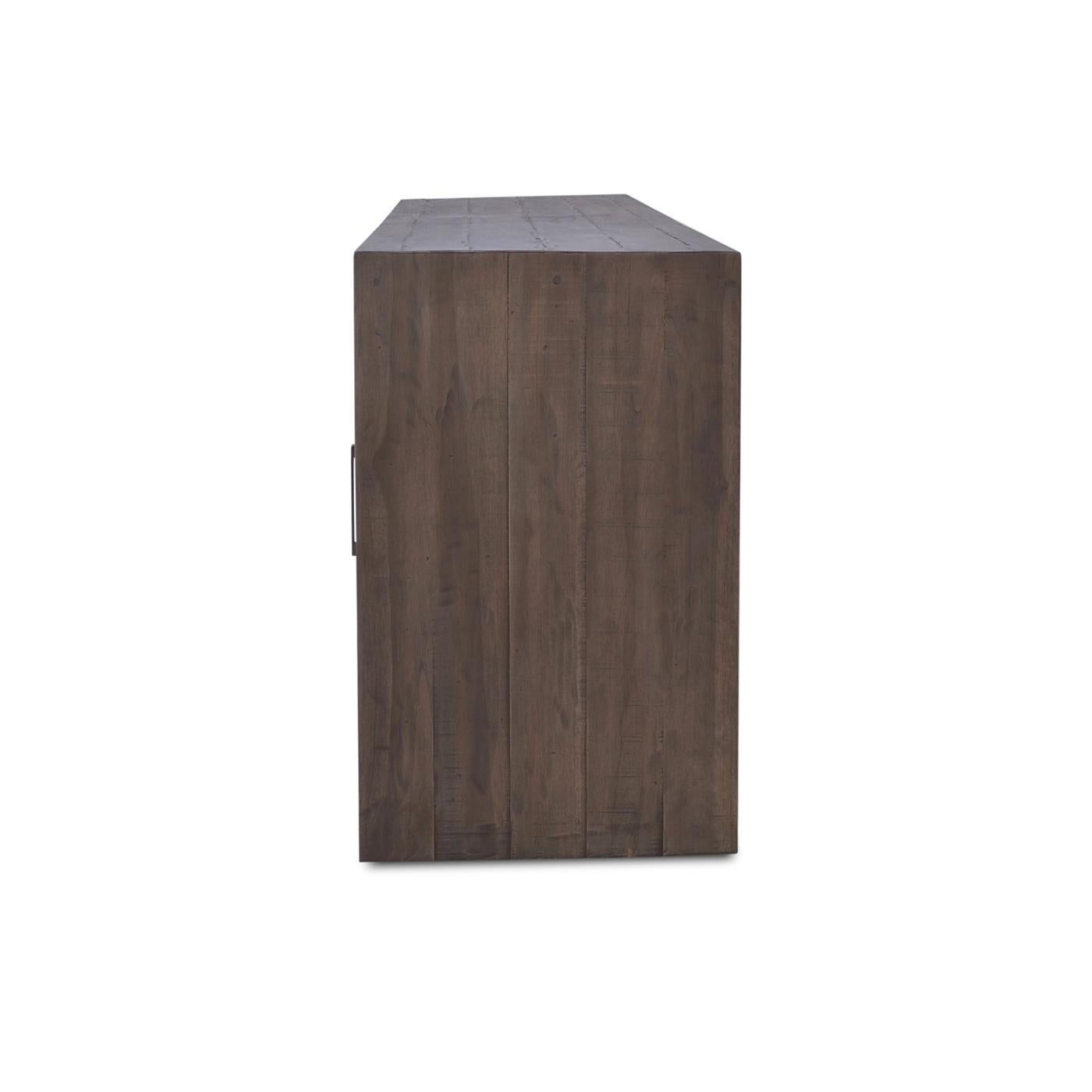 Rustic Brown Teak Sideboard In New Condition For Sale In Westwood, NJ