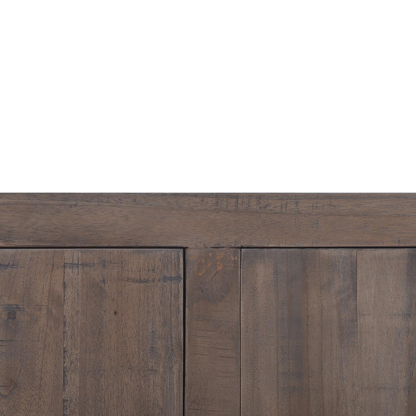 Rustic Brown Teak Sideboard For Sale 1
