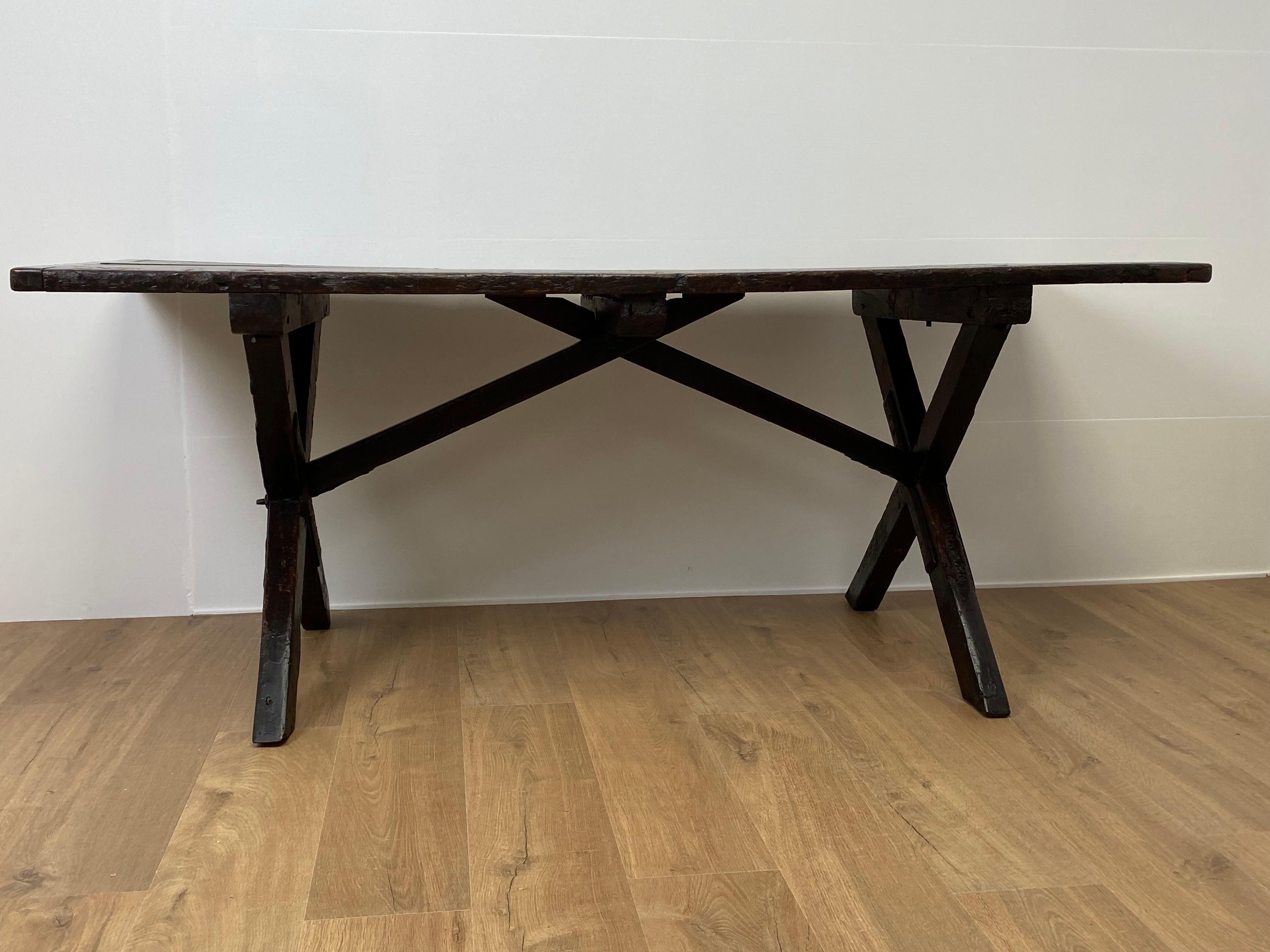 Patinated Rustic, Brutalist Antique English Tavern Table