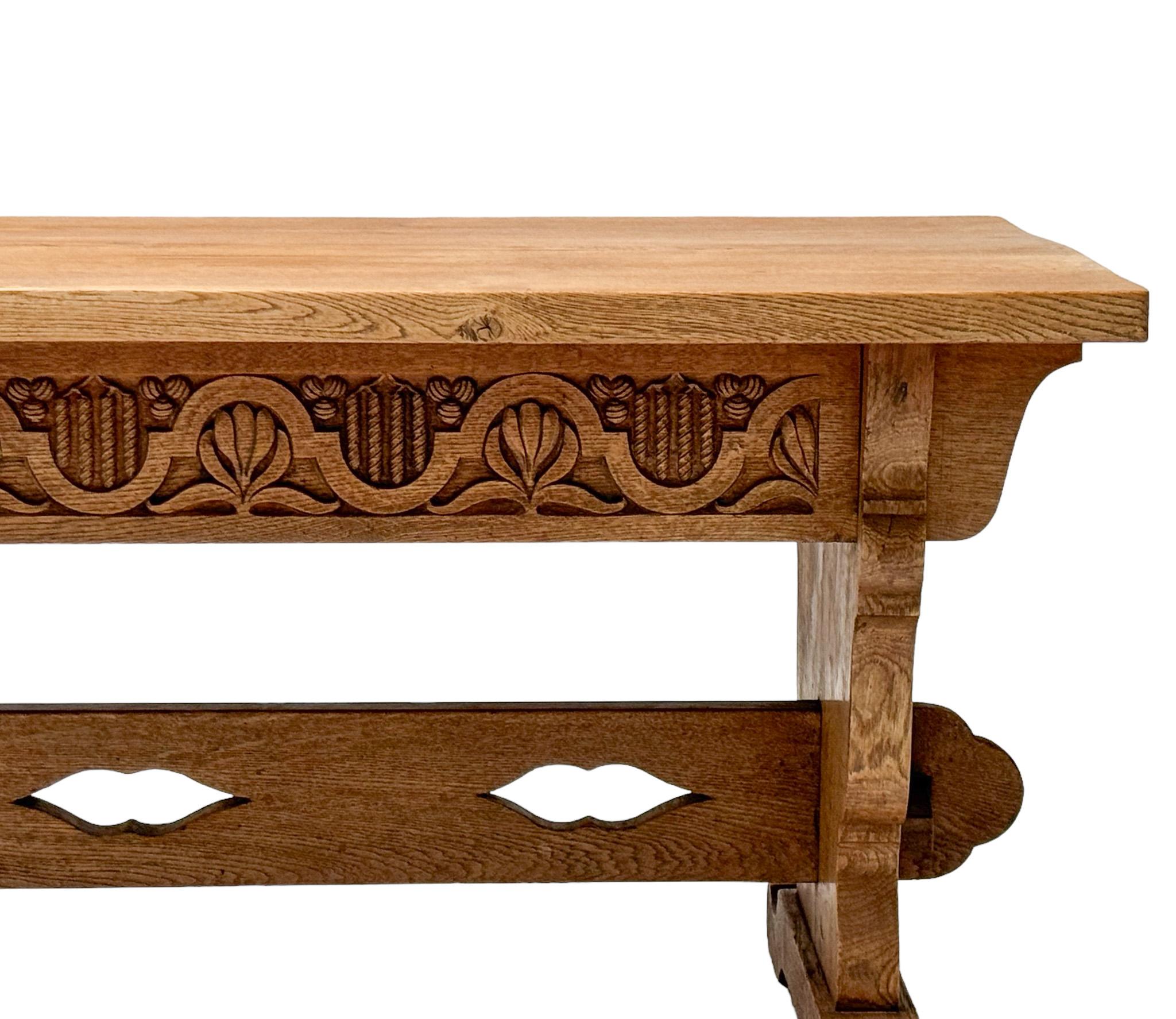 Oak Rustic Brutalist Coffee Table by Anton Fortuin, 1944 For Sale